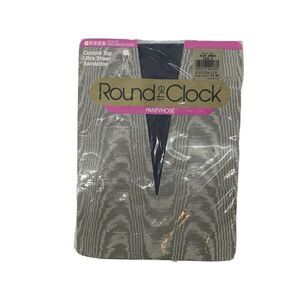 Round The Clock Pantyhose 1988 Vintage Navy Sz A